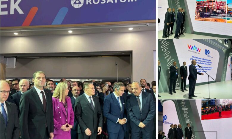 مراسم نقل وعاء ضغط المفاعل للوحدة النووية الأولى لموقع المحطة النووية بالضبعة من جمهورية روسيا 1 مراسم نقل وعاء ضغط المفاعل للوحدة النووية الأولى لموقع المحطة النووية بالضبعة من جمهورية روسيا