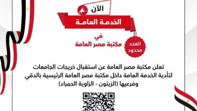 مكتبة مصر العامة تُعلن عن فتح باب التقديم لأداء الخدمة العامة لخريجات الجامعات