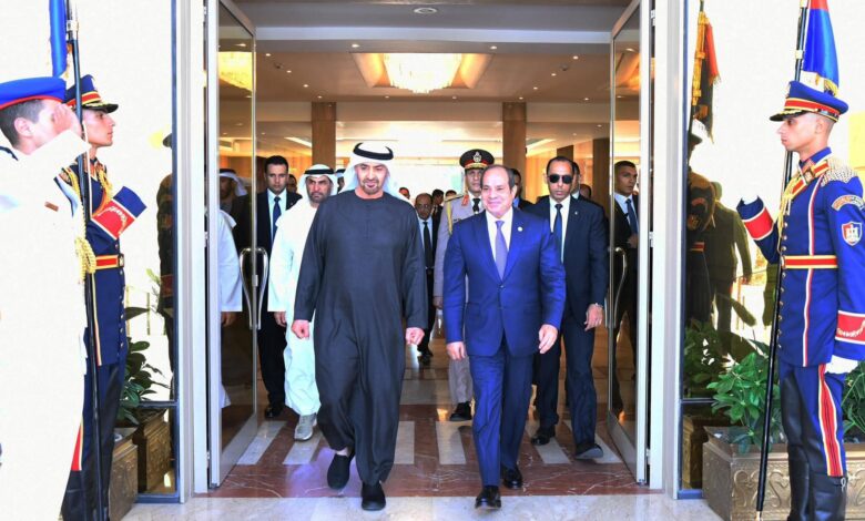 الرئيس عبد الفتاح السيسي يستقبل رئيس دولة الإمارات العربية المتحدة بقصر الاتحادية