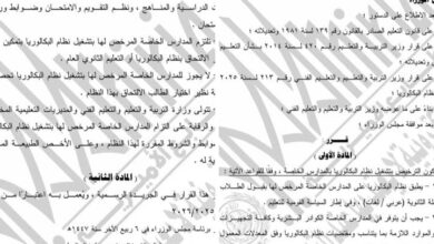 الجريدة الرسمية تنشر قرار رئيس الوزراء بشأن قواعد الترخيص بتشغيل نظام البكالوريا بالمدارس الخاصة