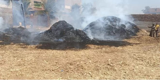 نشوب حريق بعصارة قصب دون إصابات في قرية أولاد نجم بنجع حمادي شمال قنا