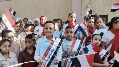 إبتدائية عمر بن الخطاب بقوص تحتفل بإنتصارات أكتوبر المجيدة