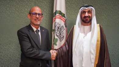 رئيس البرلمان العربي يستقبل رئيس برلمان أمريكا اللاتينية ويبحث معه سبل تعزيز التعاون المشترك