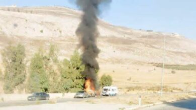 غارة جوية إسرائيلية تستهدف سيارة على طريق الجرمق - الخردلي جنوبي لبنان