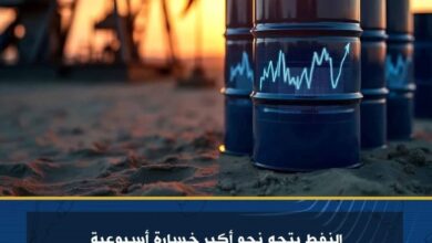 النفط يتجه نحو أكبر خسارة أسبوعية في 3 أشهر ونصف