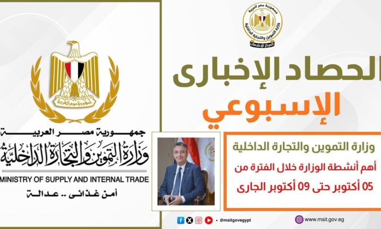 أبرز أنشطة وزارة التموين خلال أسبوع 1 أبرز أنشطة وزارة التموين خلال أسبوع