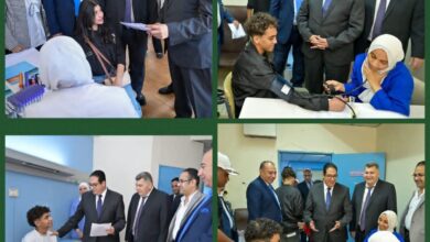 عبد الصادق يتفقد إجراءات الكشف الطبي على طلاب جامعة القاهرة الأهلية بمستشفى الفرنساوى