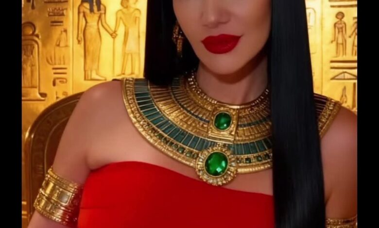 حسناء سيف الدين بإطلالة فرعونية حمراء مبهرة في احتفالية المتحف المصري الكبير