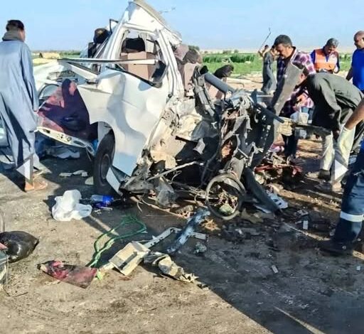 مصرع 8 شباب وإصابة 11 فى حادث مأساوى أثناء توجههم إلى دير مارجرجس بالأقصر