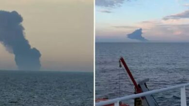 شاهد لحظة انفجار ناقلة النفط "كايروس" بالبحر الأسود .. بالفيديو