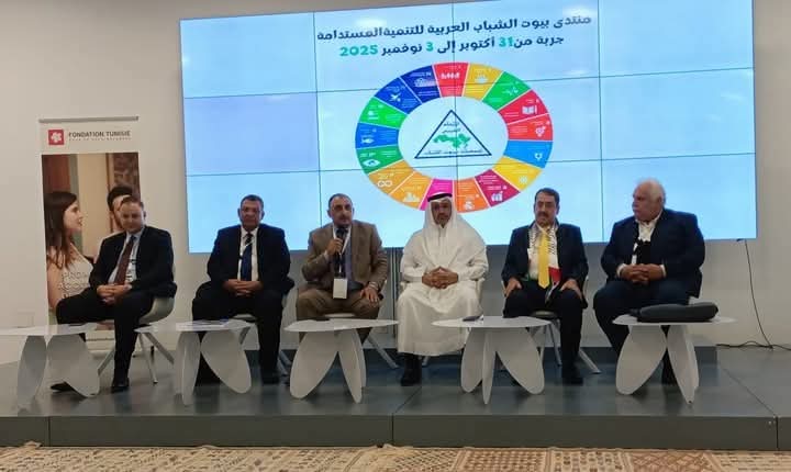 أمين عام الاتحاد العربي للشباب يسلط الضوء على دور الشباب العربي في التنمية المستدامة بمنتدى تونس 1 أمين عام الاتحاد العربي للشباب يسلط الضوء على دور الشباب العربي في التنمية المستدامة بمنتدى تونس