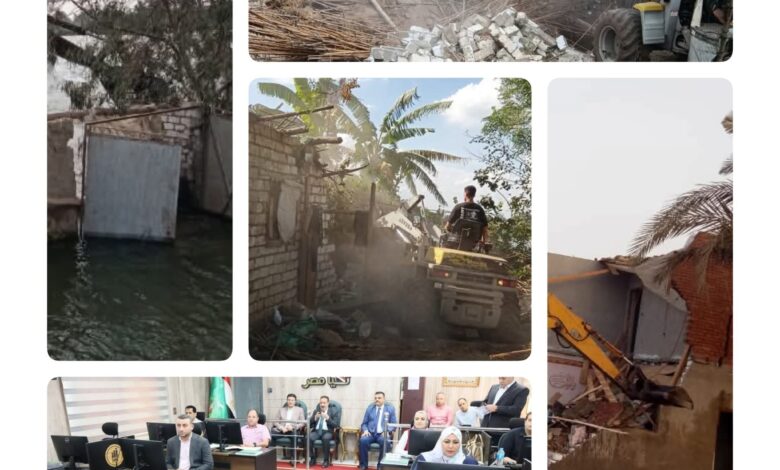 محافظ المنوفية يواصل إزالة التعديات الخطرة على طرح النهر ضمن مشروع ضبط النيل 1 محافظ المنوفية يواصل إزالة التعديات الخطرة على طرح النهر ضمن مشروع ضبط النيل