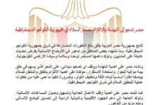 مصر تدعو إلى التهدئة والالتزام بمسار السلام في جمهورية الكونجو الديمقراطية