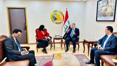 وكيل الوزارة لشؤون التخطيط السياسي يستقبل سفيرة جنوب أفريقيا غير المقيمة في العراق