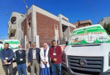 صحه البحيره:الكشف على ١٩٦٦ مواطن خلال قافلتين طبيتين مجانيتين بمركزي دمنهور وشبراخيت