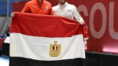 وزير الشباب والرياضة يهنئ البطل الأولمبي محمد السيد بعد تتويجه بذهبية كأس العالم لسلاح الإيبيه 2 وزير الشباب والرياضة يهنئ البطل الأولمبي محمد السيد بعد تتويجه بذهبية كأس العالم لسلاح الإيبيه