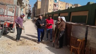 تركيب بلاط الإنترلوك بالشوارع والطرق الداخلية بمنيا القمح ومشتول السوق بالشرقية