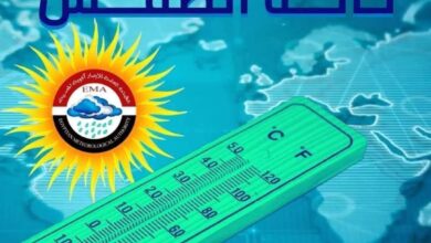 بيان يوضح حالة الطقس ودرجات الحرارة اليوم الجمعة 17 من شهر أبريل 2026م